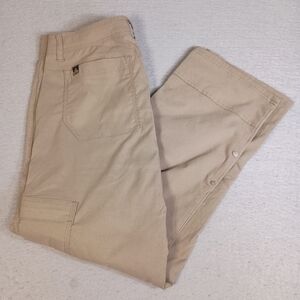 Prana Zion Mens 33x30 Beige Stretch Cargo Belted Hiking Outdoor Mid Rise Pants